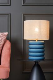 BHS Lighting Florence Flump Table Lamp in Blue - thumbnail 4
