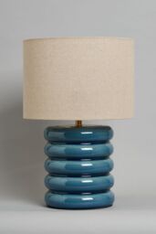 BHS Lighting Florence Flump Table Lamp in Blue - thumbnail 2