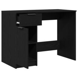 Berkfield Home Black Oak Desk - 100x50x75 cm - Made of Engineered Wood - Size: 100 x 50 x 75 cm - thumbnail 5