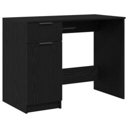 Berkfield Home Black Oak Desk - 100x50x75 cm - Made of Engineered Wood - Size: 100 x 50 x 75 cm - thumbnail 2