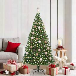 Berkfield Home Artificial Christmas Tree with 300 LEDs with Stand Green 180 cm - thumbnail 1