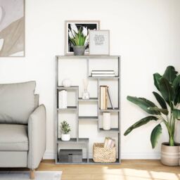 Berkfield Home Bookcase Concrete Grey 72x20x120 cm Engineered Wood - Size: 72 x 20 x 120 cm - thumbnail 3