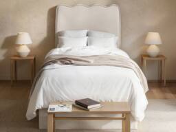 Flair Ellis Single Bed with Trundle Beige Woven Fabric - thumbnail 2
