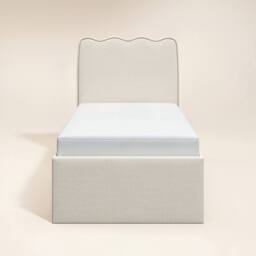 Flair Ellis Single Bed with Trundle Beige Woven Fabric - thumbnail 4
