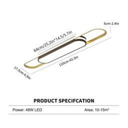 Garwarm Flush Mount Dimmable Acrylic LED Ceiling Lamp with Remote Control in Gold - thumbnail 6