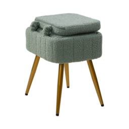 EONLION Storage Dressing Table Stool Foldable Bedroom Seat in Green - Size: 0.5m x 1m - thumbnail 4