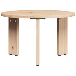Berkfield Home Coffee Table 3 pcs Natural Solid pine wood in Brown - thumbnail 8