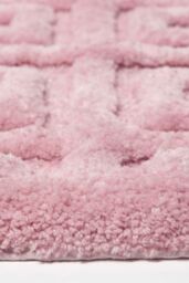 Homescapes 100% Cotton Tufted Tile Bath Mat in Pink - thumbnail 3