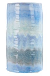 Orsina Portable Small Grey Vase, Versatile Flower Vase, Glazed Finish Stoneware, Ceramic Pottery Vase in Light Blue