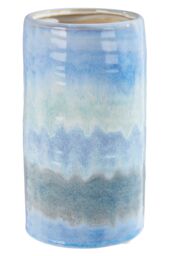 Orsina Portable Small Grey Vase, Versatile Flower Vase, Glazed Finish Stoneware, Ceramic Pottery Vase in Light Blue - thumbnail 3