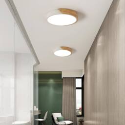 COMELY 30W Wood LED Ceiling Light, Modern Round Ceiling Lights, Natural White - thumbnail 3