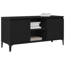 Berkfield Home Black Oak TV Stand - 102x35x50 cm Made from Engineered Wood - Size: 102 x 35 x 50 cm - thumbnail 3