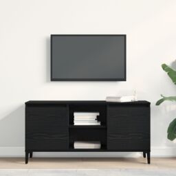Berkfield Home Black Oak TV Stand - 102x35x50 cm Made from Engineered Wood - Size: 102 x 35 x 50 cm - thumbnail 4
