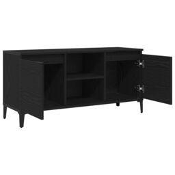 Berkfield Home Black Oak TV Stand - 102x35x50 cm Made from Engineered Wood - Size: 102 x 35 x 50 cm - thumbnail 5