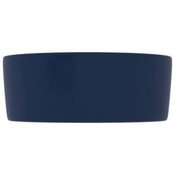 Berkfield Home Luxury Wash Basin Round Matt Dark Blue 40x15 cm Ceramic - thumbnail 4
