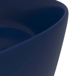 Berkfield Home Luxury Wash Basin Round Matt Dark Blue 40x15 cm Ceramic - thumbnail 5
