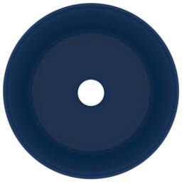 Berkfield Home Luxury Wash Basin Round Matt Dark Blue 40x15 cm Ceramic - thumbnail 3