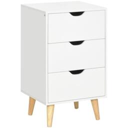 Wyld Haus Rato 3 Drawer White Bedside Table with Natural Pine Legs - thumbnail 2
