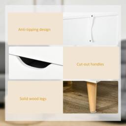Wyld Haus Rato 3 Drawer White Bedside Table with Natural Pine Legs - thumbnail 6