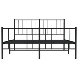 Berkfield Home Metal Bed Frame with Headboard & Footboard Black 120x200 cm - Size: Small Double - thumbnail 6