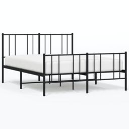 Berkfield Home Metal Bed Frame with Headboard & Footboard Black 120x200 cm - Size: Small Double - thumbnail 2