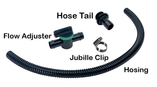 Primrose Hose Kit with Flow Adjuster, Tail & Jubilee Clip in Black 75cm - image 1