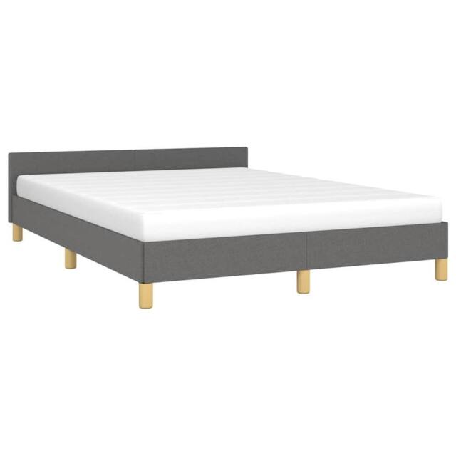 Berkfield Home Durable Bed Frame with Headboard Dark Grey 180x200cm Super King Fabric - image 1