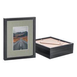 "Nicola Spring Photo Frames with 4"" x 6"" Mount - 8"" x 10"" - Ivory Mount - Pack of 5 in Black" - thumbnail 1