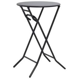 Berkfield Home Modern Folding Garden Table Anthracite √ò50x72 cm Steel in Dark Grey - Size: 50x72 cm - thumbnail 7