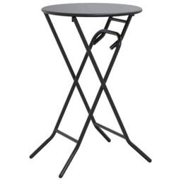 Berkfield Home Modern Folding Garden Table Anthracite √ò50x72 cm Steel in Dark Grey - Size: 50x72 cm - thumbnail 3