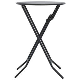 Berkfield Home Modern Folding Garden Table Anthracite √ò50x72 cm Steel in Dark Grey - Size: 50x72 cm - thumbnail 6