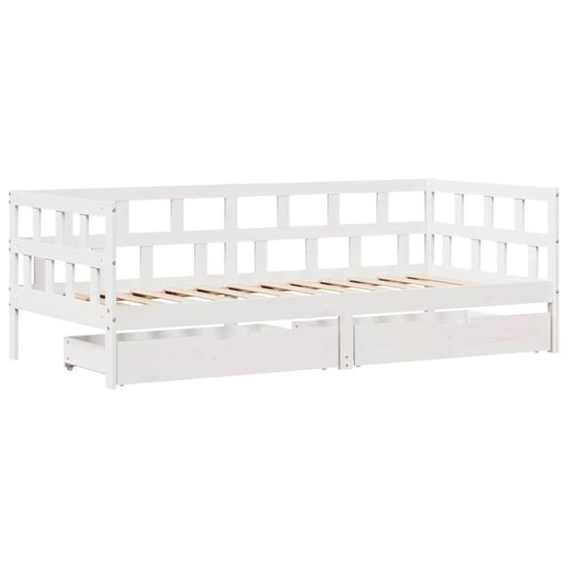 Berkfield Home Practical Daybed with Drawers without Mattress White 90x190 cm Si - image 1
