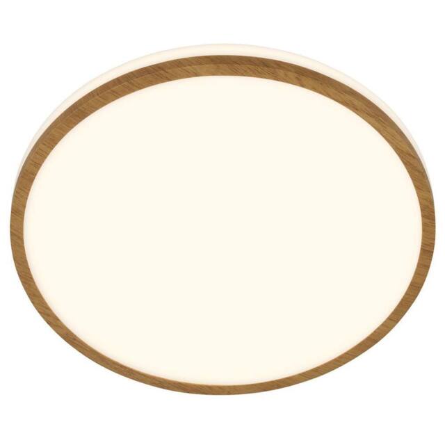 BRILONER Bathroom LED Ceiling Light Lamp IP44 Wood Frame 28cm 12W 1200lm in Brown - image 1