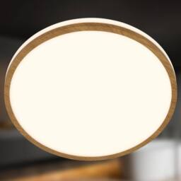 BRILONER Bathroom LED Ceiling Light Lamp IP44 Wood Frame 28cm 12W 1200lm in Brown - thumbnail 4