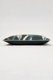 Homescapes Botanical Leaf Cushion 45 x 45 cm OEKO-TEX in Dark Green - Size: 45 cm x 45 cm - thumbnail 4