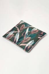 Homescapes Botanical Leaf Cushion 45 x 45 cm OEKO-TEX in Dark Green - Size: 45 cm x 45 cm - thumbnail 5