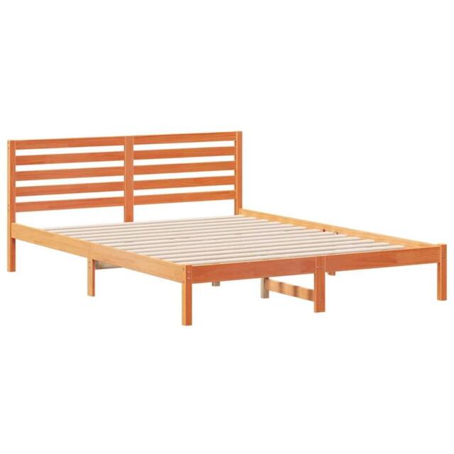 Berkfield Home with Headboard Wax brown 160 x 220 cm Solid pine wood - image 1