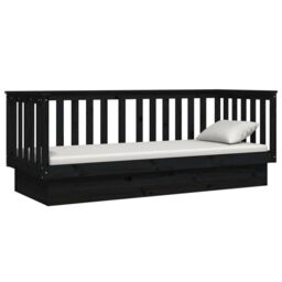 Berkfield Home Day Bed Black 90x190 cm Solid Wood Pine - thumbnail 6