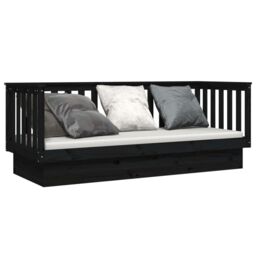 Berkfield Home Day Bed Black 90x190 cm Solid Wood Pine - thumbnail 3