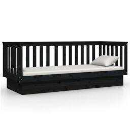 Berkfield Home Day Bed Black 90x190 cm Solid Wood Pine - thumbnail 5
