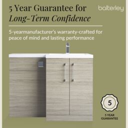 Balterley Bathroom Vanity Basin & WC Unit Right Hand Solace Oak 1100mm x 390mm in Brown - thumbnail 6