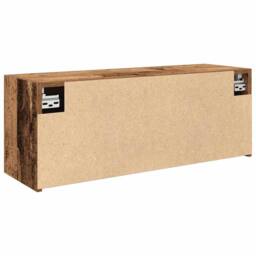 Berkfield Home Decorative Bathroom Wall Cabinet Old Wood 80x25x30 cm Engineered Wood in Brown - Size: 80 x 25 x 30 cm - thumbnail 8