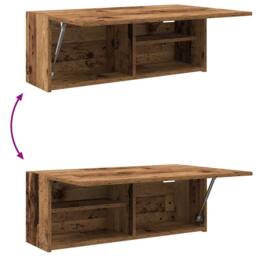 Berkfield Home Decorative Bathroom Wall Cabinet Old Wood 80x25x30 cm Engineered Wood in Brown - Size: 80 x 25 x 30 cm - thumbnail 9