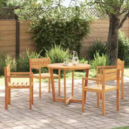 Berkfield Home Beautiful Garden Chairs 4 pcs 50x53x80 cm Solid Wood Acacia in Brown - Size: 50 x 53 x 80 cm - thumbnail 2