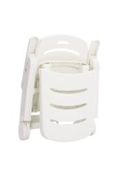 H&O Direct Outdoor Plastic Foldable Sun Lounger Recliner Chair with Wheels in White - thumbnail 5