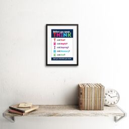 "Artery8 Wall Art Print Before You Speak Think Life Inspirational Framed in Black - Size: W7"" x H9""" - thumbnail 2