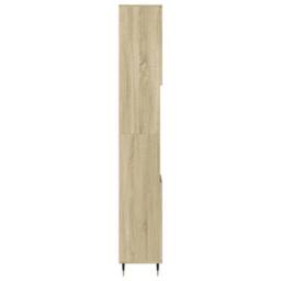 Berkfield Home Bathroom Cabinet Sonoma Oak 30x30x190cm Engineered Wood in Brown - Size: 30 x 30 x 190 cm - thumbnail 5