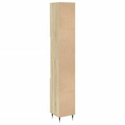 Berkfield Home Bathroom Cabinet Sonoma Oak 30x30x190cm Engineered Wood in Brown - Size: 30 x 30 x 190 cm - thumbnail 6