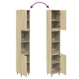 Berkfield Home Bathroom Cabinet Sonoma Oak 30x30x190cm Engineered Wood in Brown - Size: 30 x 30 x 190 cm - thumbnail 7
