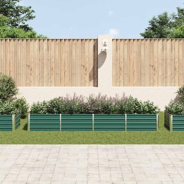 Berkfield Home Garden Raised Bed Galvanised Steel 320x80x45 cm Green - Size: 320 x 80 x 45 cm - image 1
